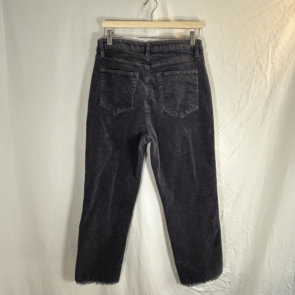 LOFT Blue Grey Corduroy Straight Leg Raw Hem Cropped Pants Womens Size 10/ 30" - Picture 2 of 14